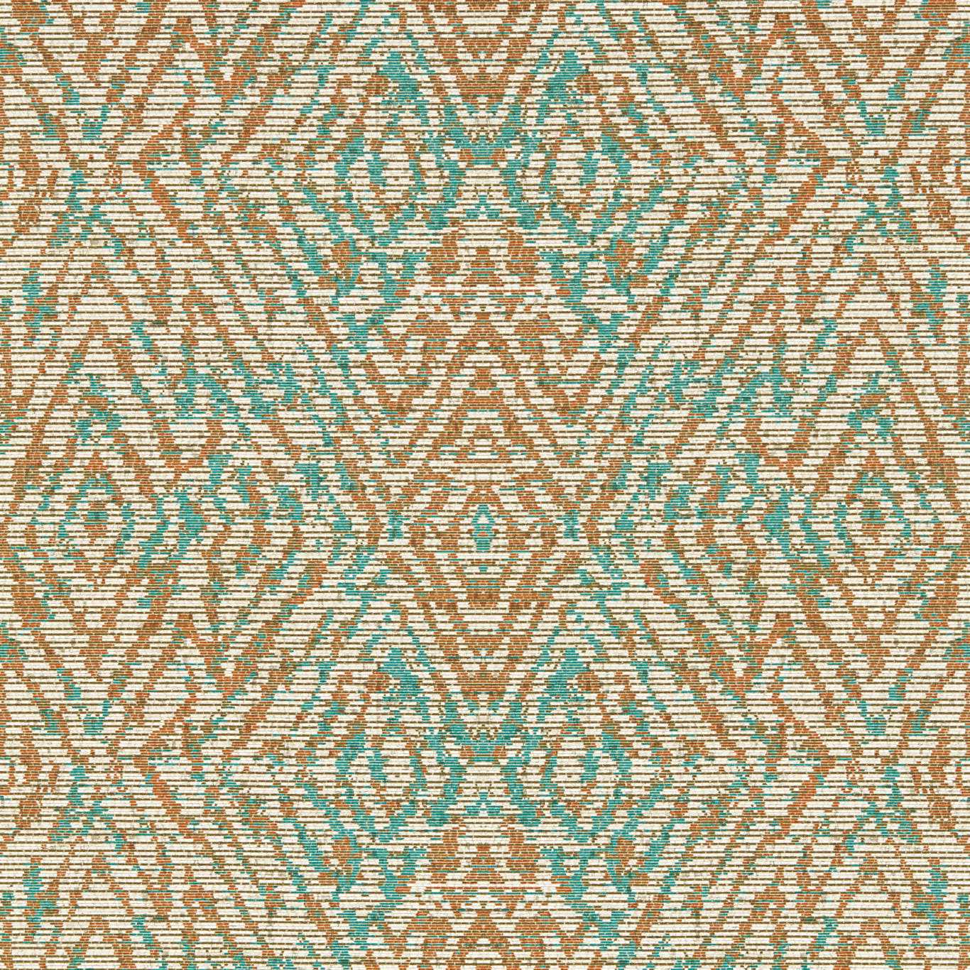 Harlequin behang Hansha in de kleur Paprika/Teal 113213