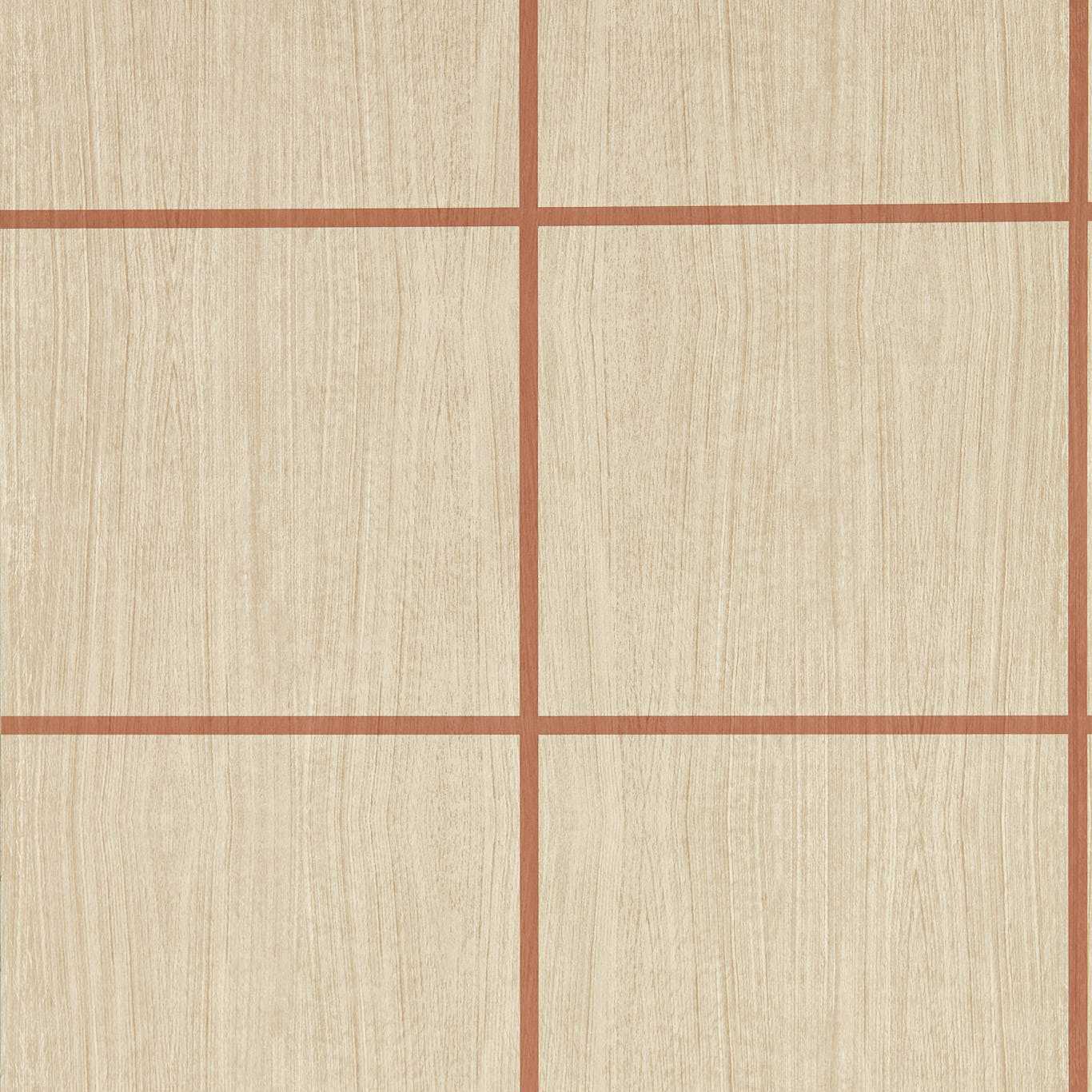Harequin behang Wood Blocks in de kleur Oak/Terracotta Gloss 113200