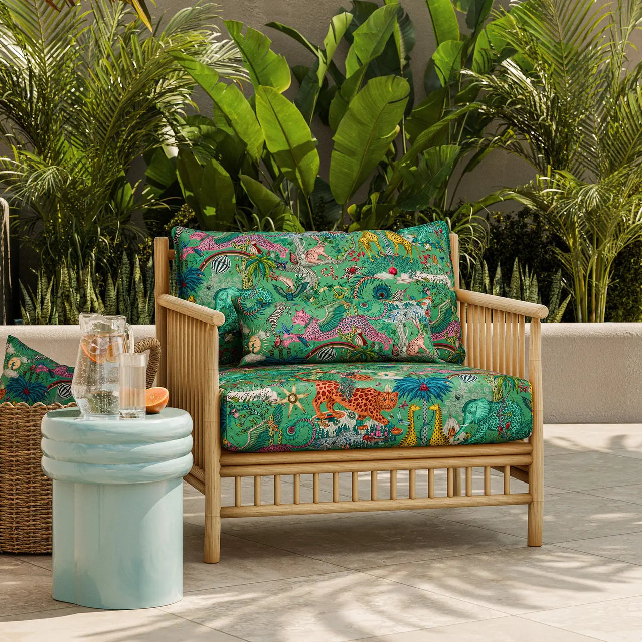 Harlequin in-outdoorstof Paradise lost Green CCF0869-01