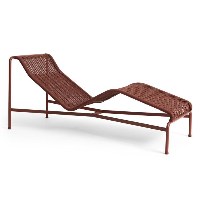 Hay Palissade Cord Chaise Longue in de kleur Iron Red