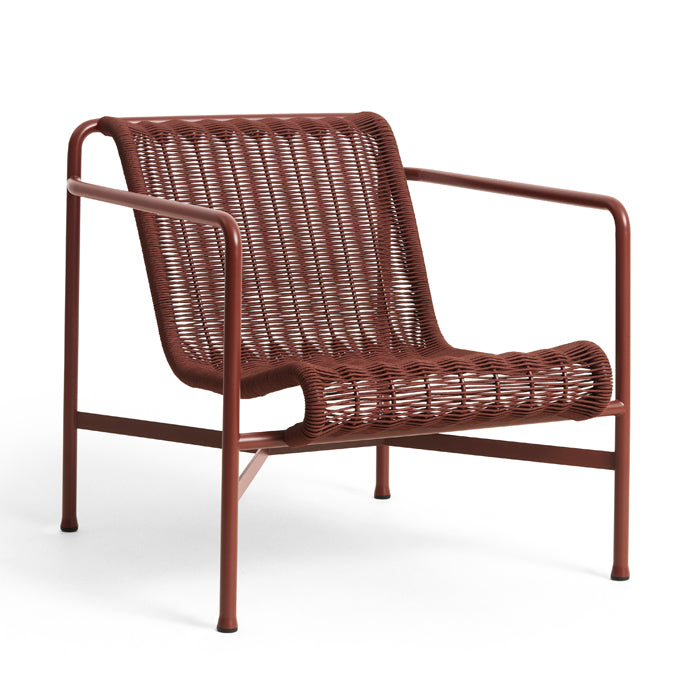 Hay Palissade Cord lounge chair laag in de kleur Iron Red
