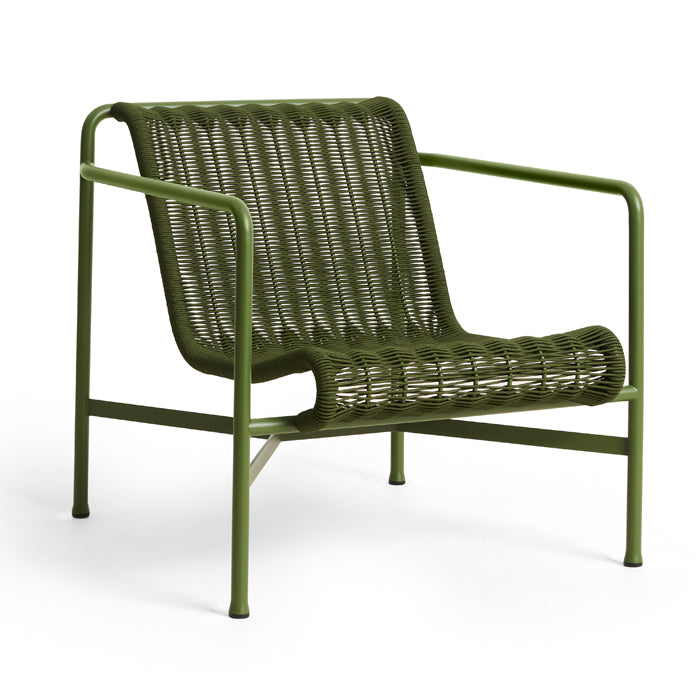 Hay Palissade Cord lounge chair laag in de kleur Olive
