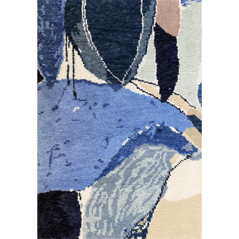 Layered Heather Chontos wool Blue Lake vloerkleed