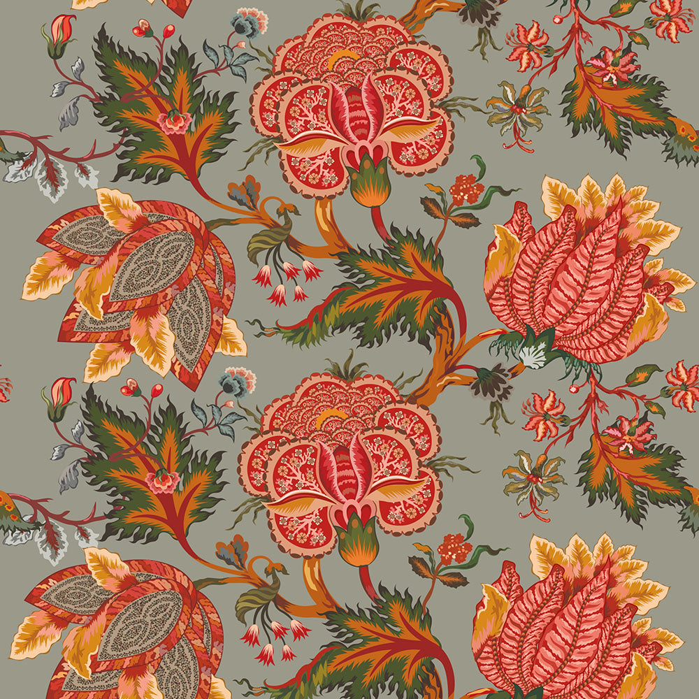 Ivy House behang Indienne Floral Grey IHW0044