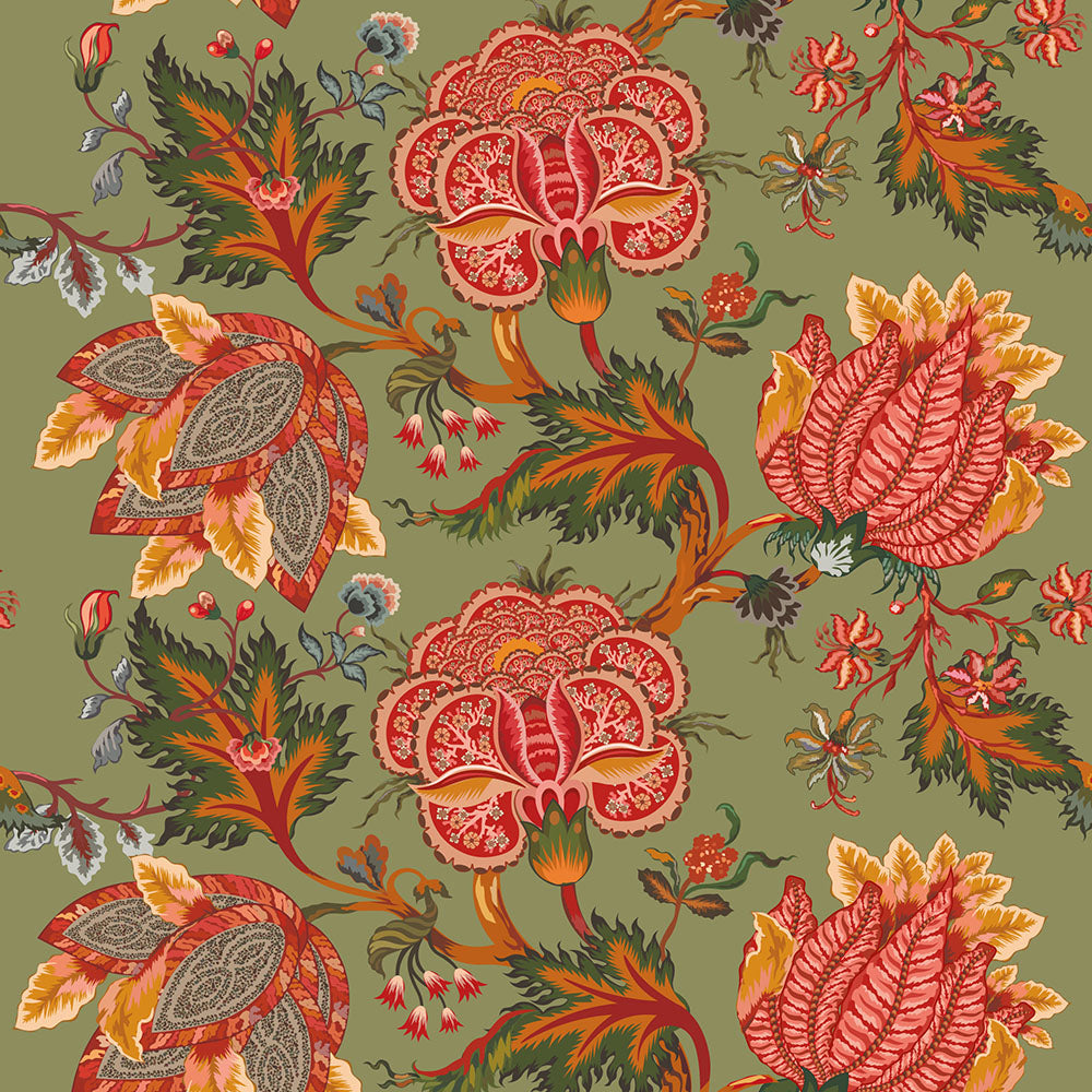 Ivy House behang Indienne Floral Green IHW0048