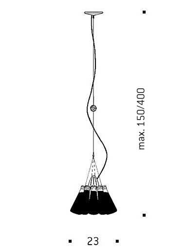 Ingo Maurer Campari Light hanglamp maten