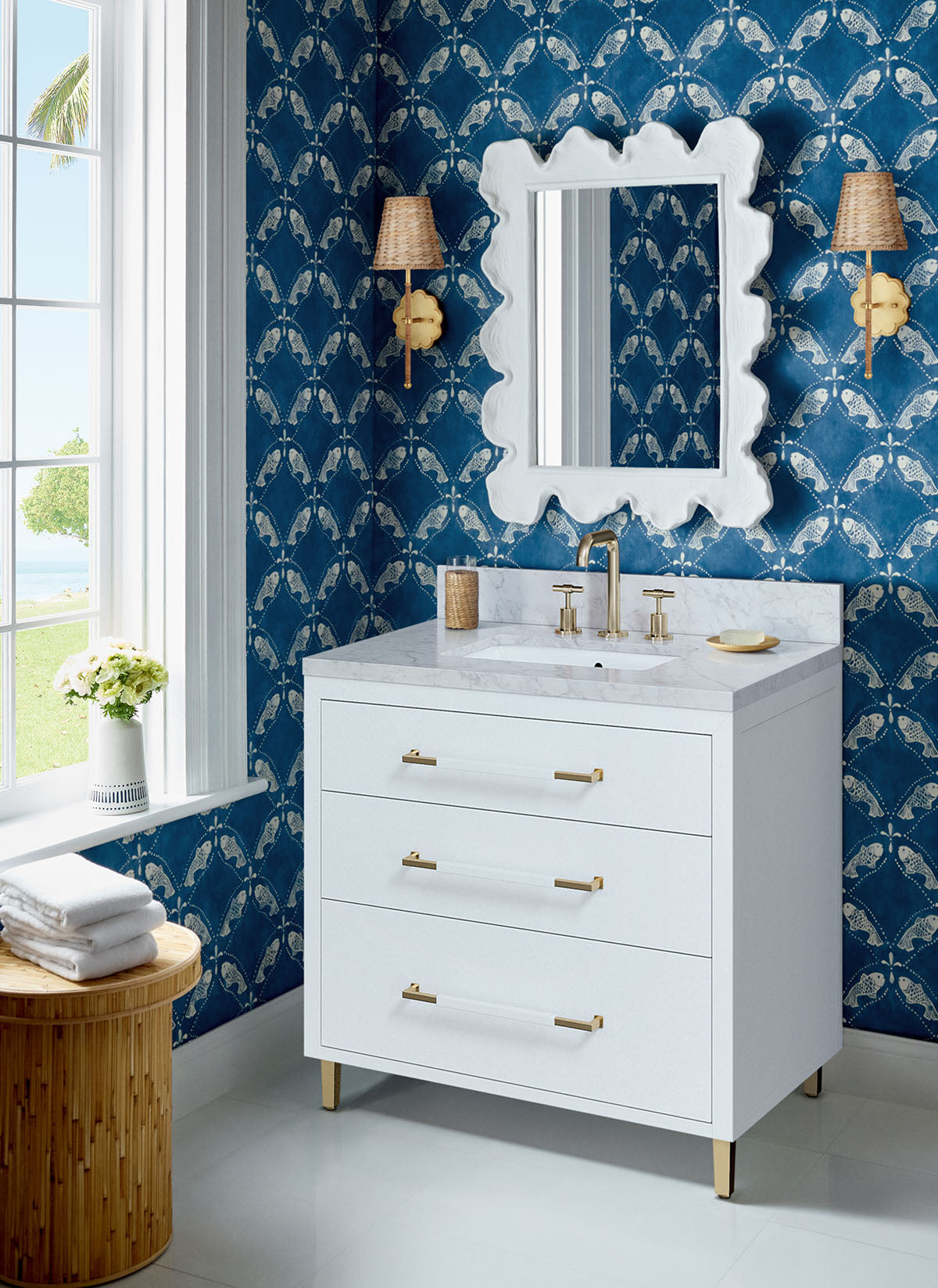 Thibaut behang Santorini Navy T15834