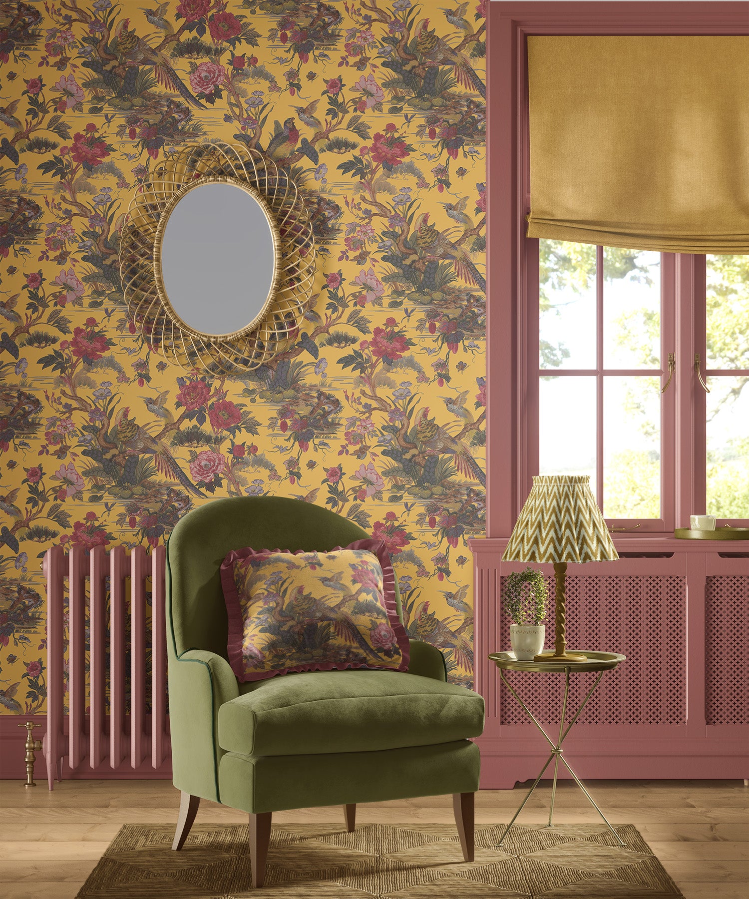 Ivy House behang Tropical Pheasant Yellow IHW0079