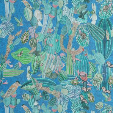 Jim Thompson stof Cardamom Cactus canopy ghost JT014015001 set van 2 panelen