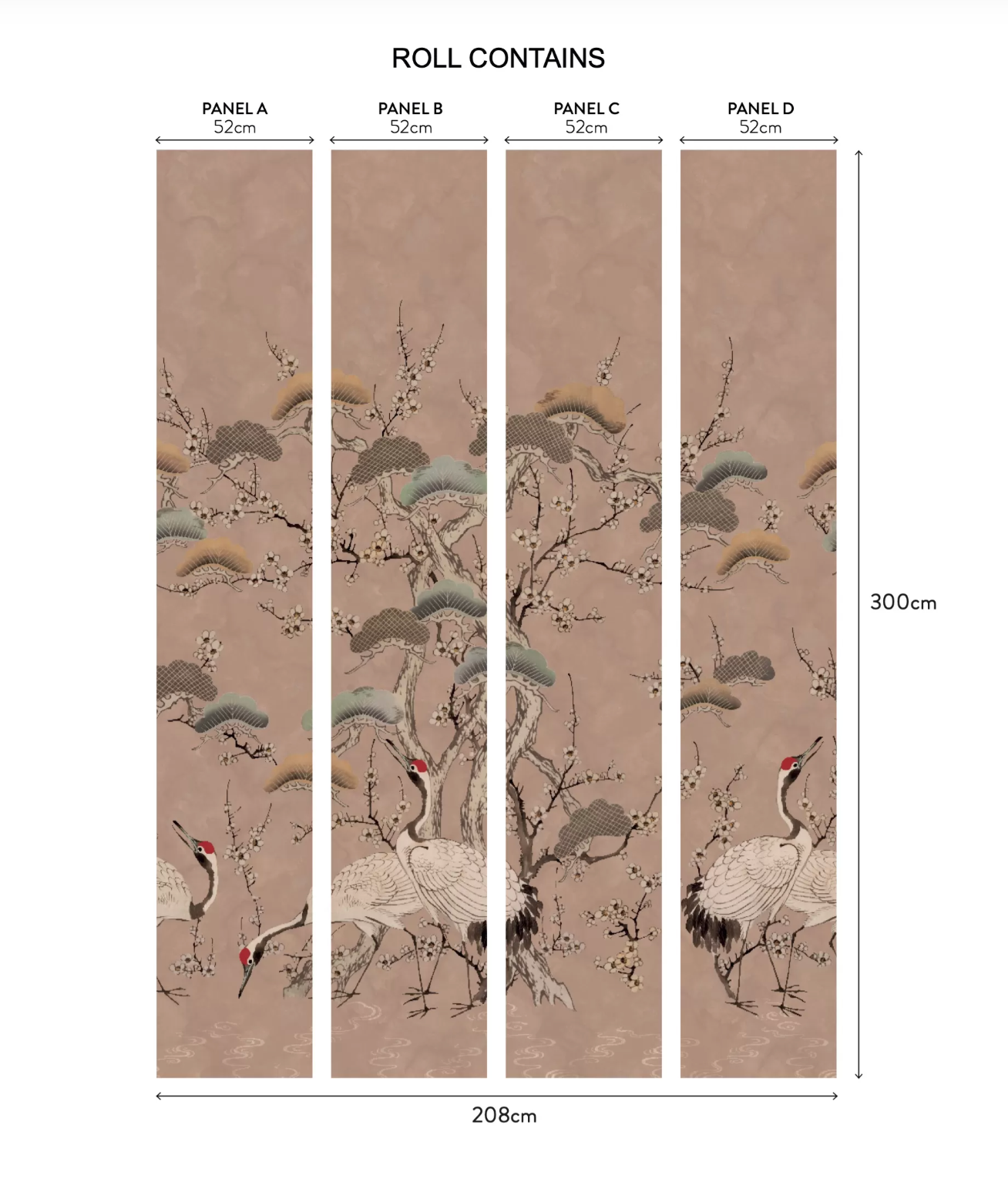 1838 Wallcoverings behang Kyoto Blossom - Sandstone Pink Wall Mural 2311-174-04