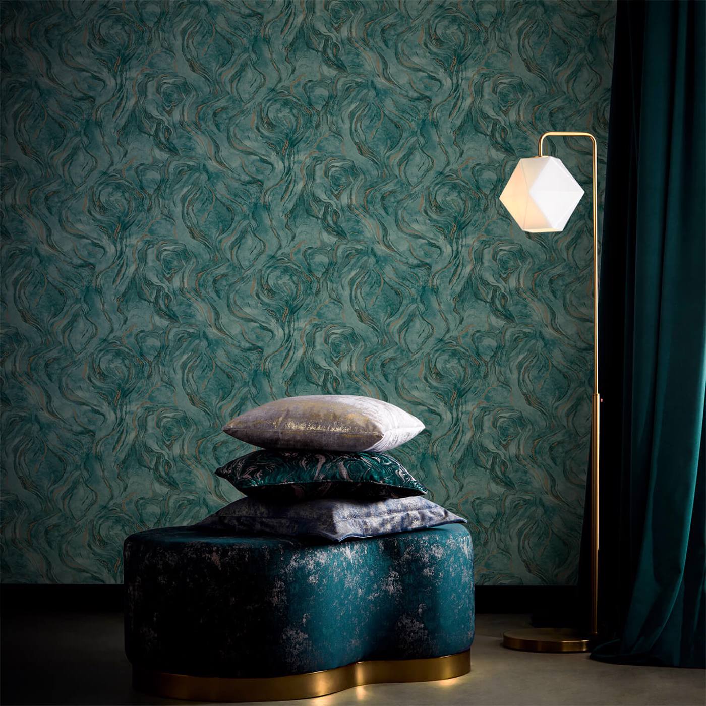 Clarke & Clarke behang Lavico Teal W0168/04
