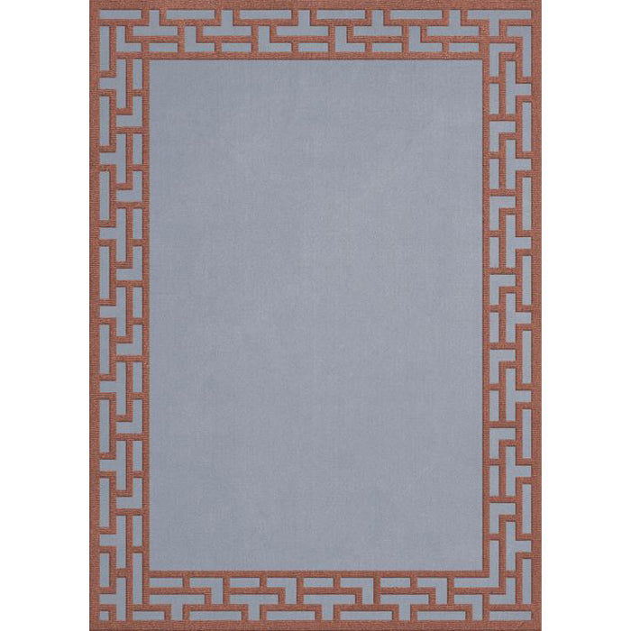 Layered Indochine Zen Blue wool vloerkleed – Drent&vanDijk