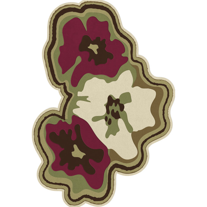 Layered Collina Strada Petal vloerkleed Olive Plum