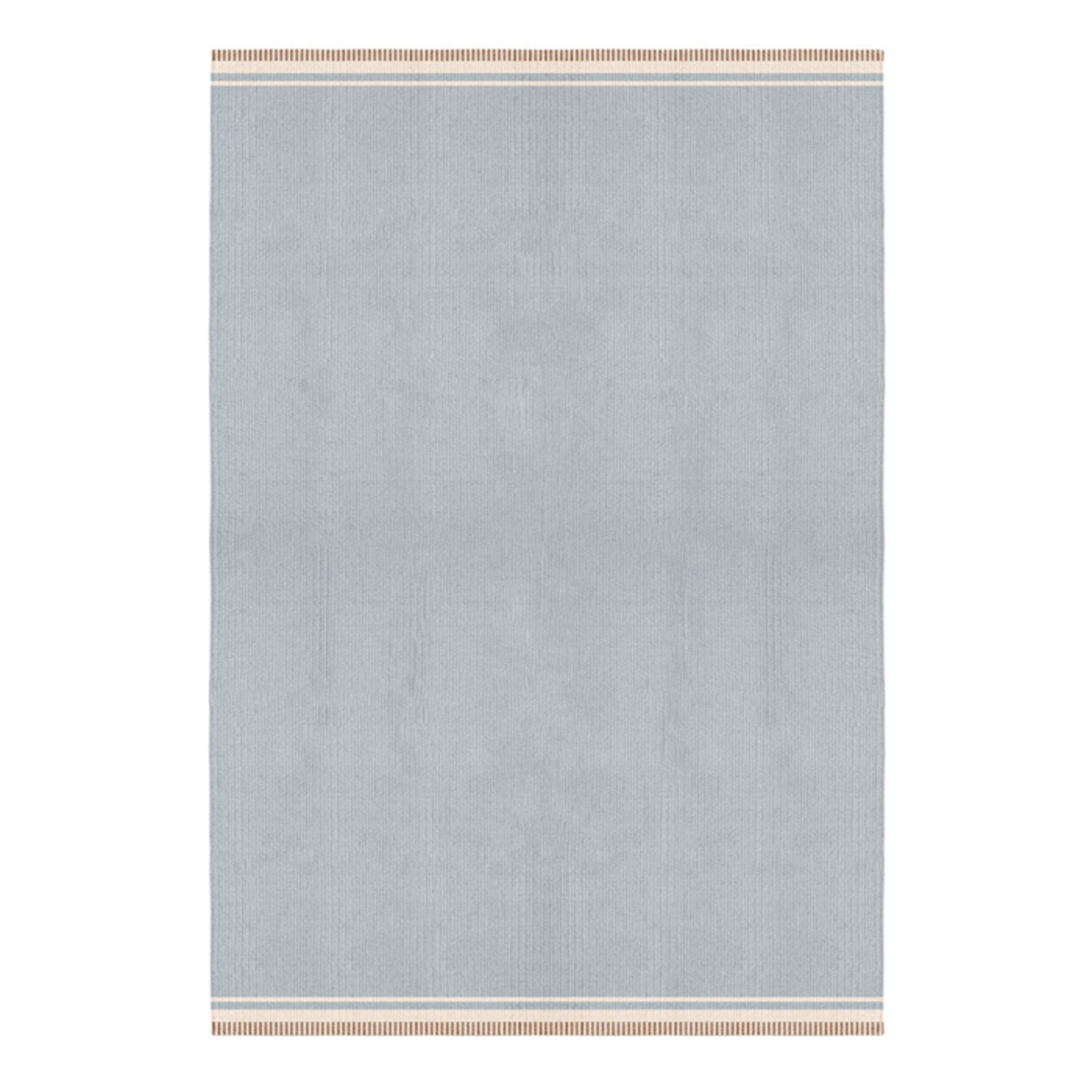 Layered Röllakan Sky Blue solid wool vloerkleed