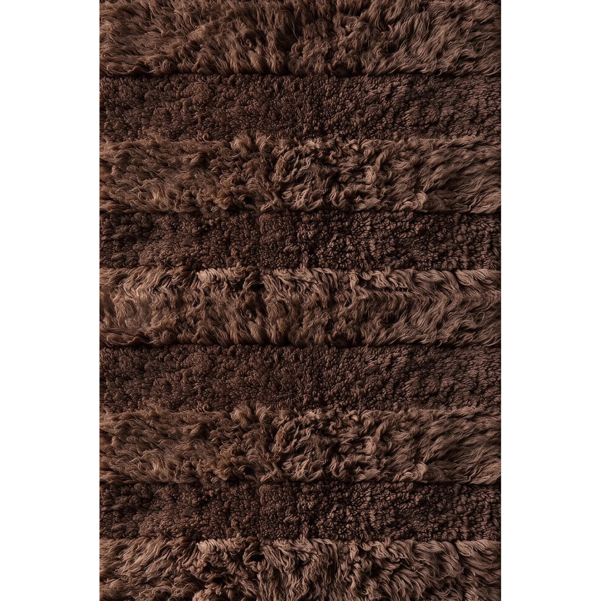 Layered Shaggy Stripe vloerkleed Chocolate