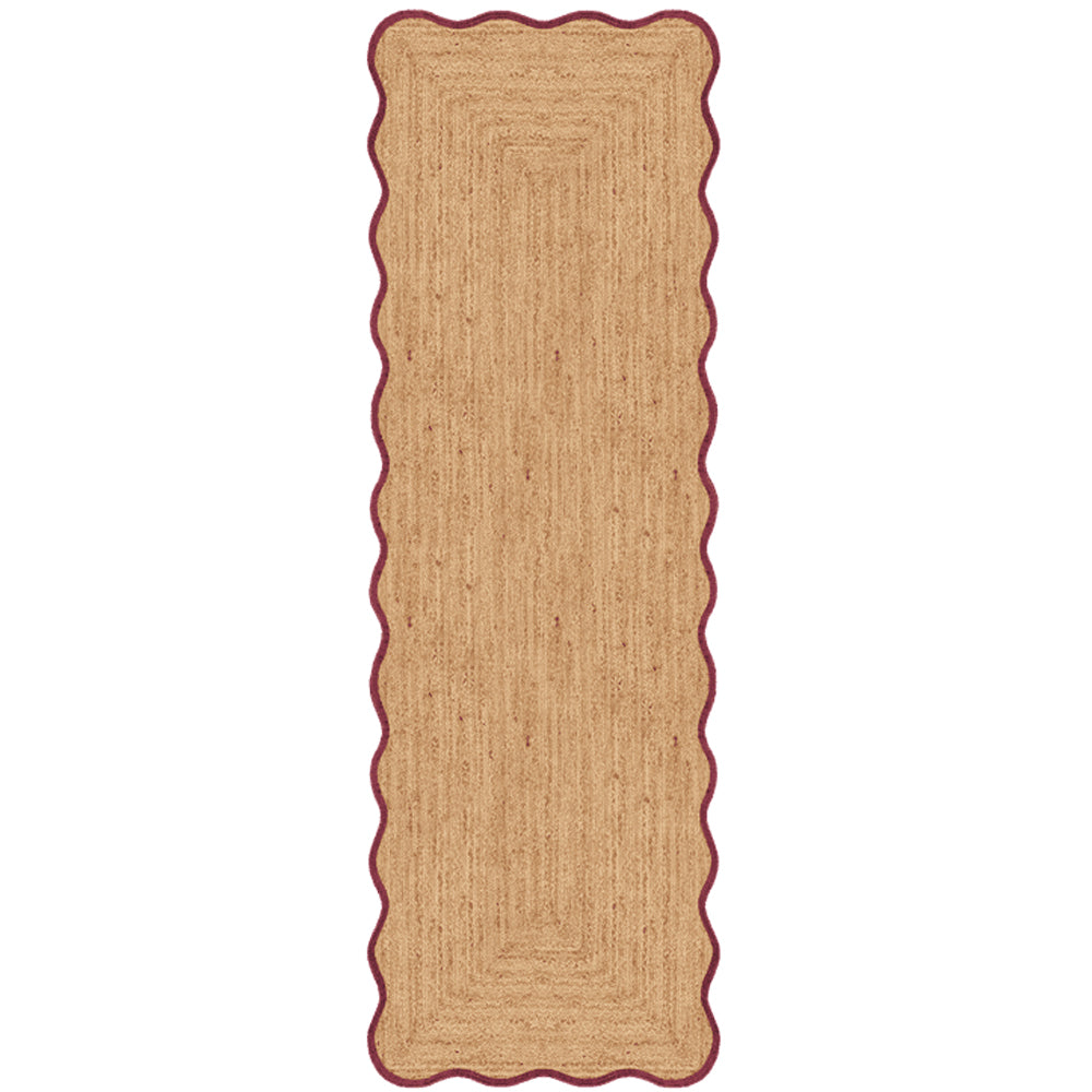 Layered Röllakan Scallop Burgundy Jute runner