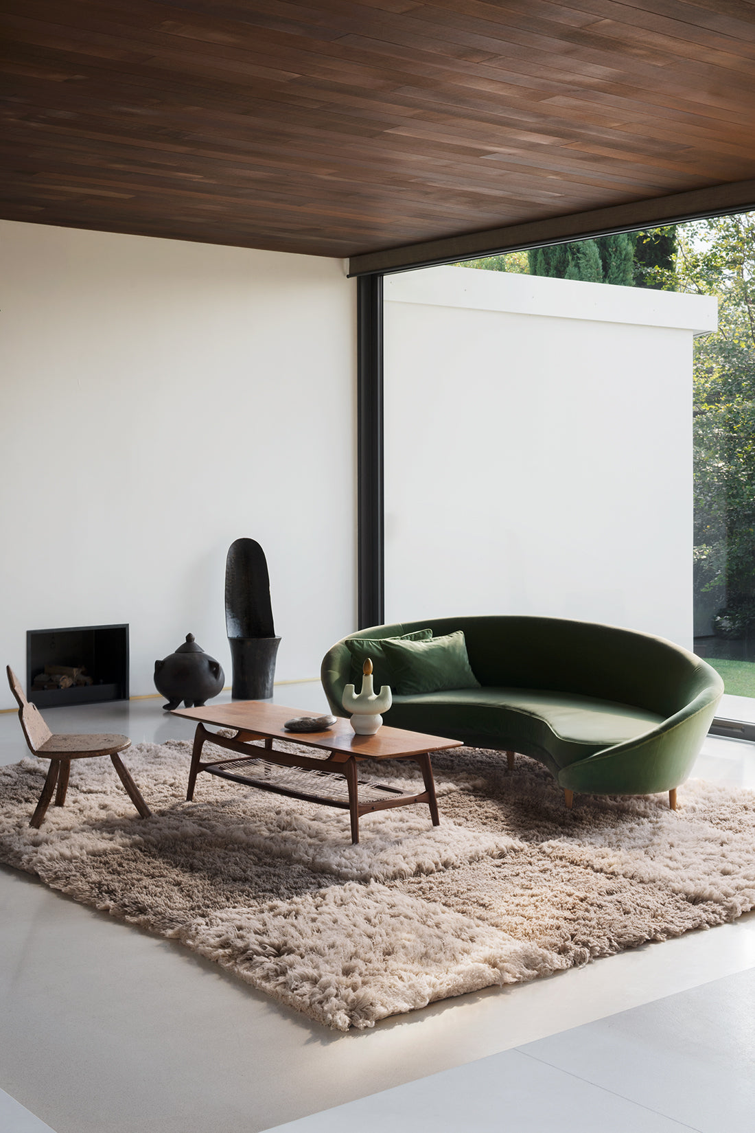Layered Shaggy Check Oatmeal sfeerbeeld interieur