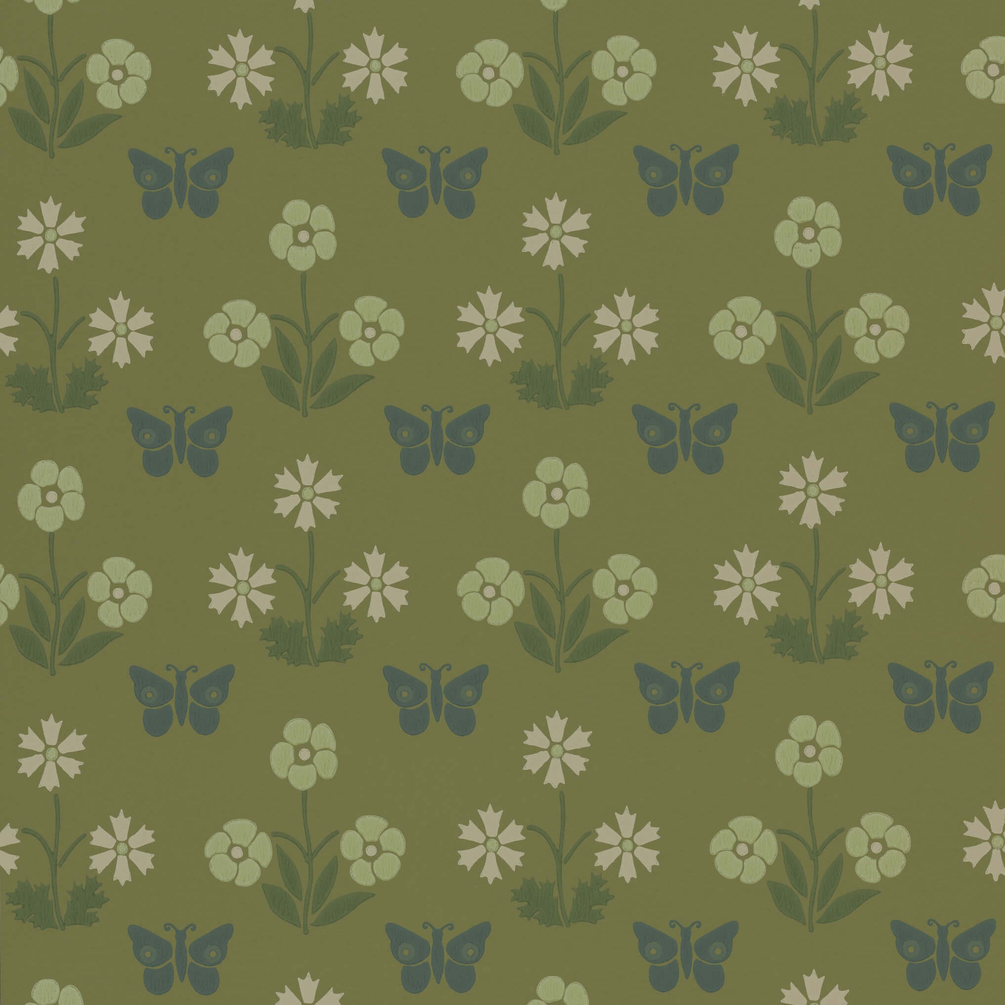 Little Greene Behang Burges Butterfly - Garden