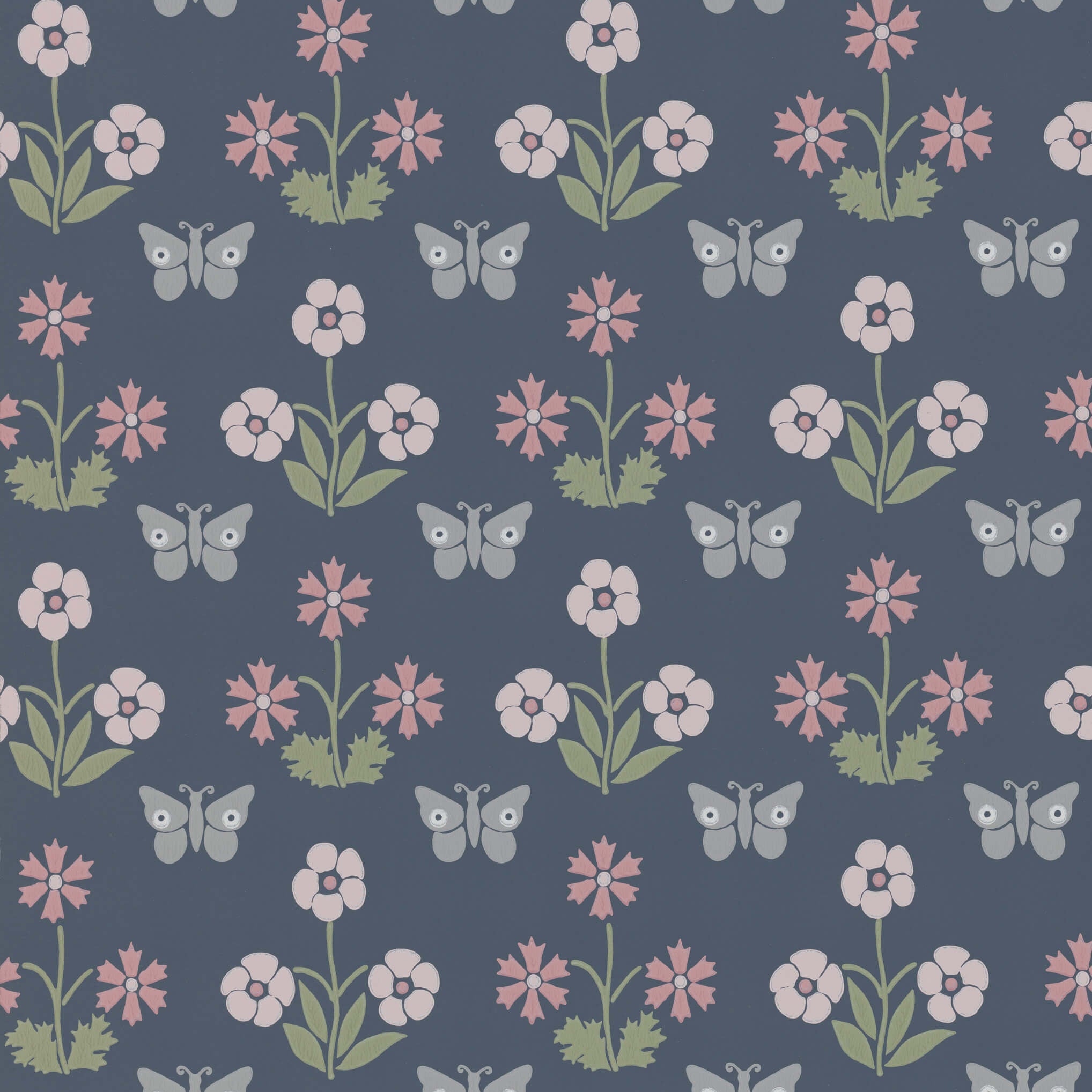 Little Greene Behang Burges Butterfly - Hicks&