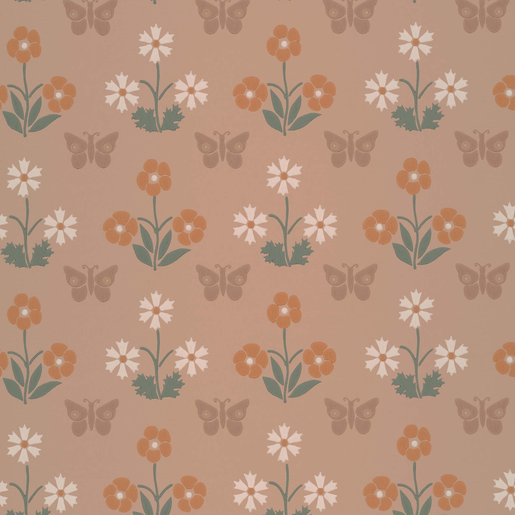 Little Greene Behang Burges Butterfly - Masquerade