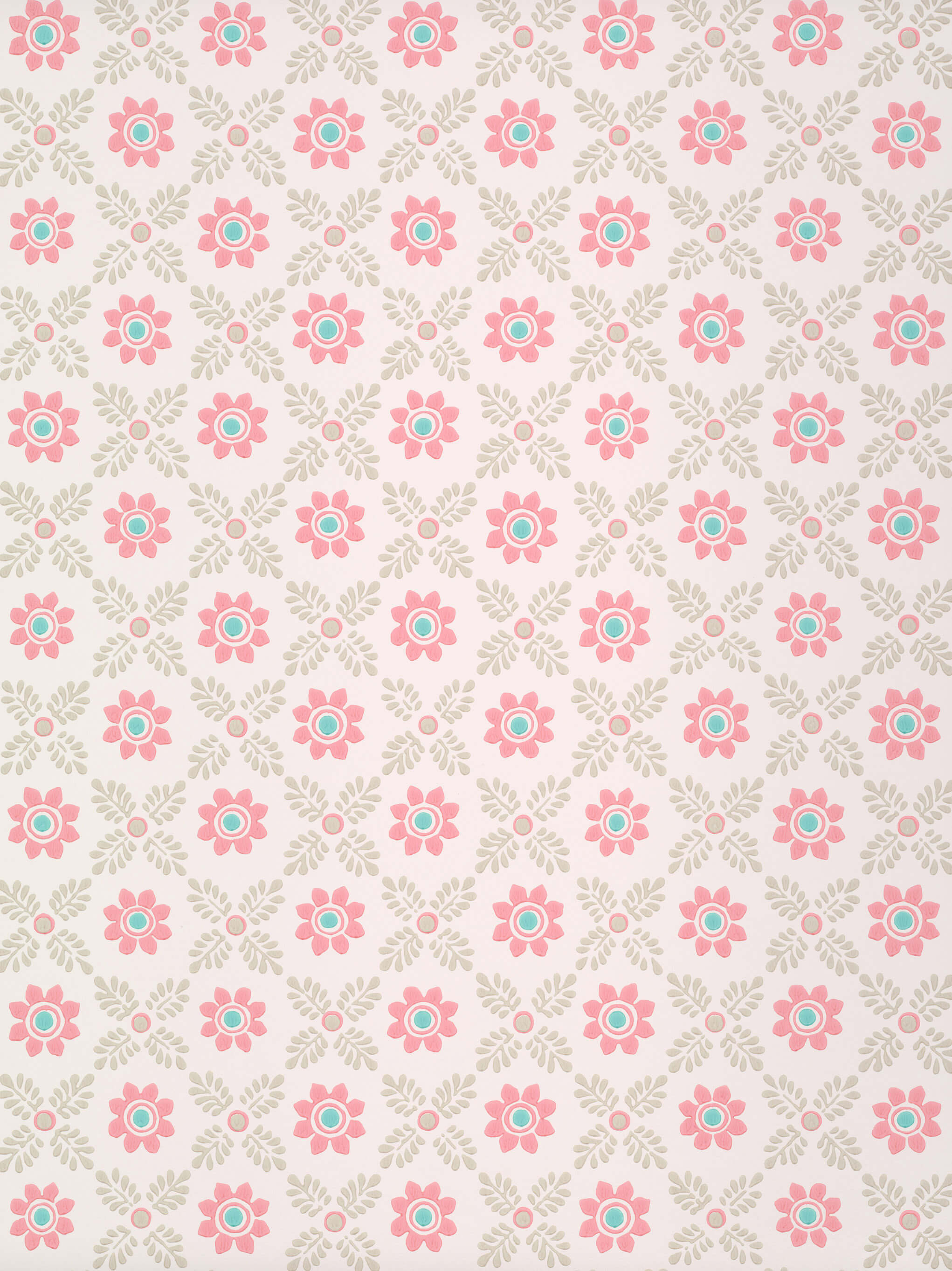 Little Greene Behang Ditsy Block - Carmine