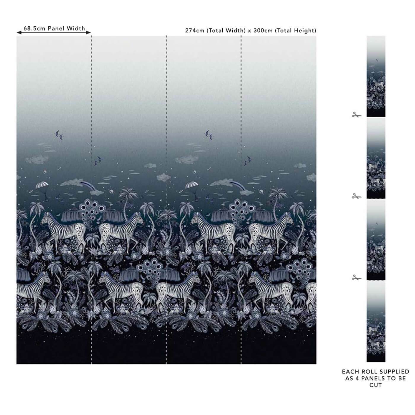 Clarke & Clarke behang Lost Adventure Midnight W0201/01