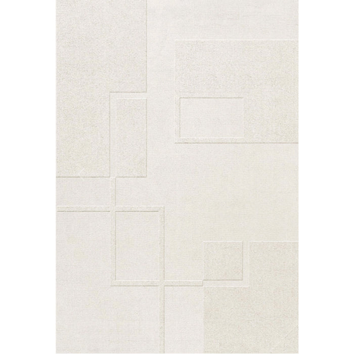 Layered Swedish grace bone white wool vloerkleed