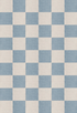 Layered Chess Cornflower blue wool vloerkleed
