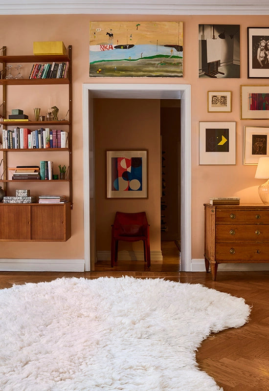 Layered Residue Shaggy vloerkleed bone white