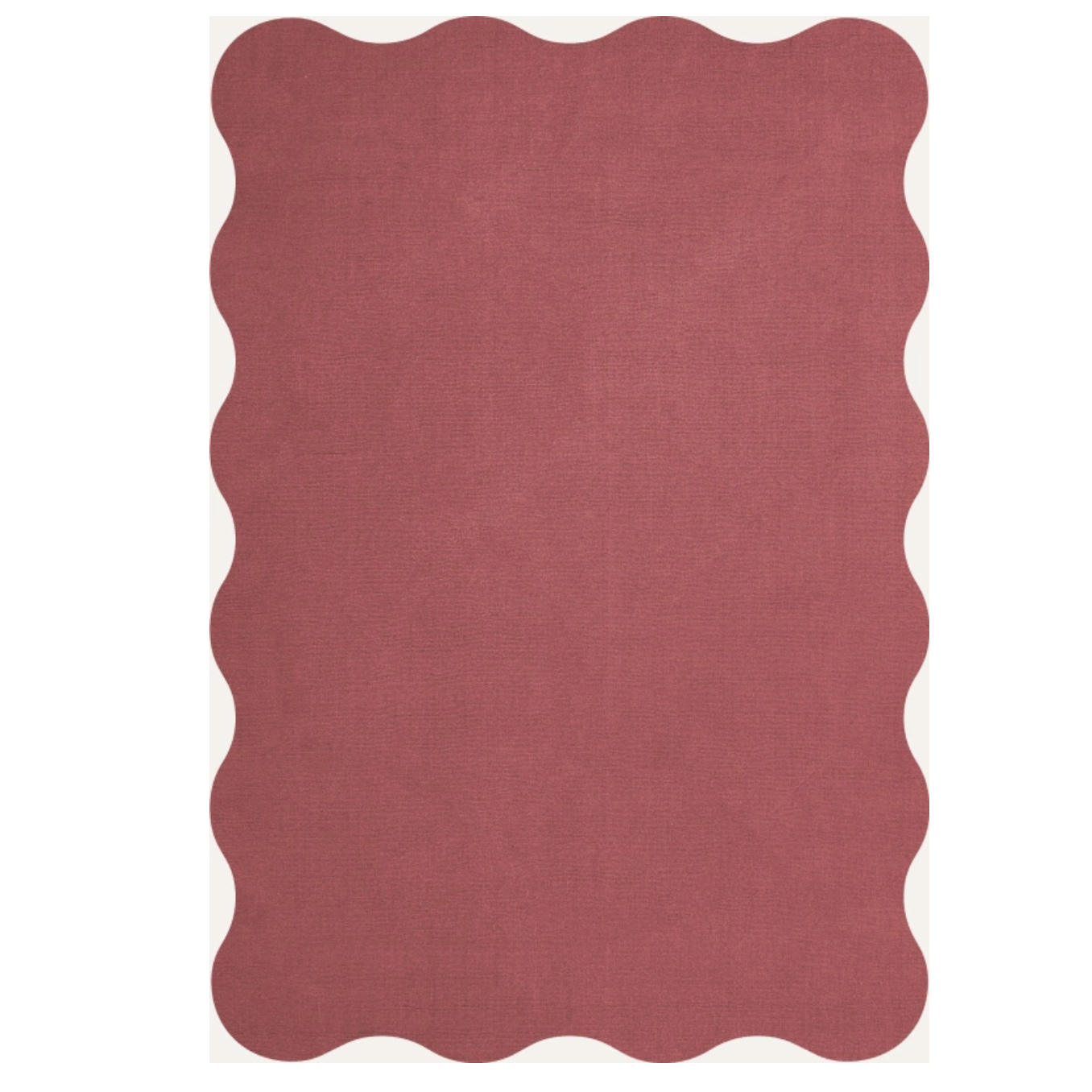 Layered Scallop raspberry red wool vloerkleed
