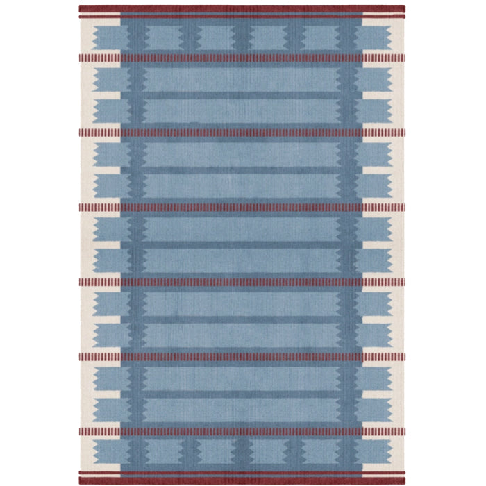 Layered Rollakan Iris Petrol wool vloerkleed