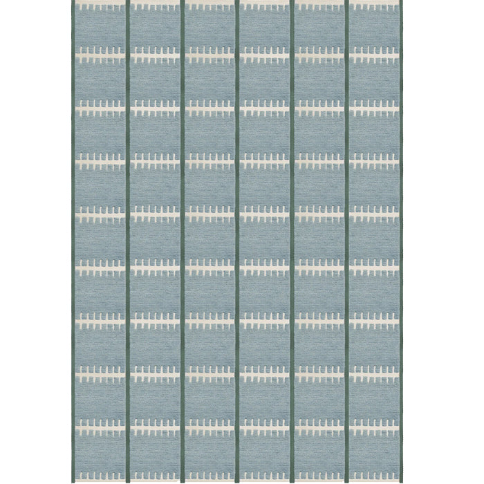 Layered Lilly Wool rug Blue