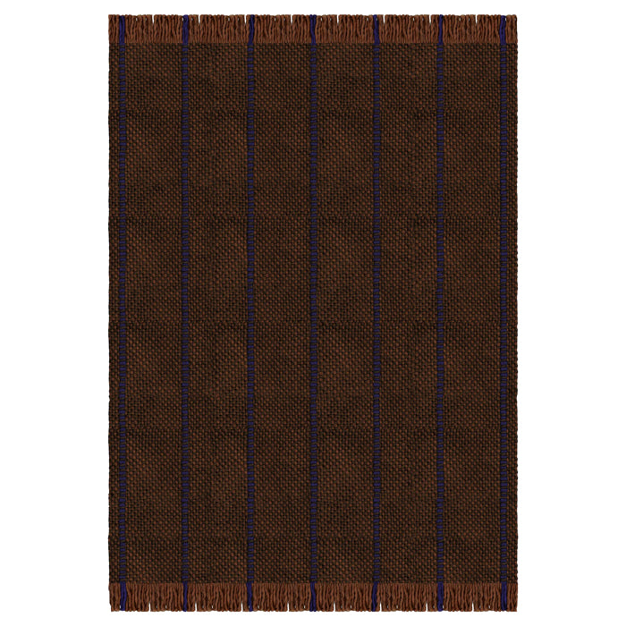 Layered Massproductions Cord Wool Rug Blue Brown