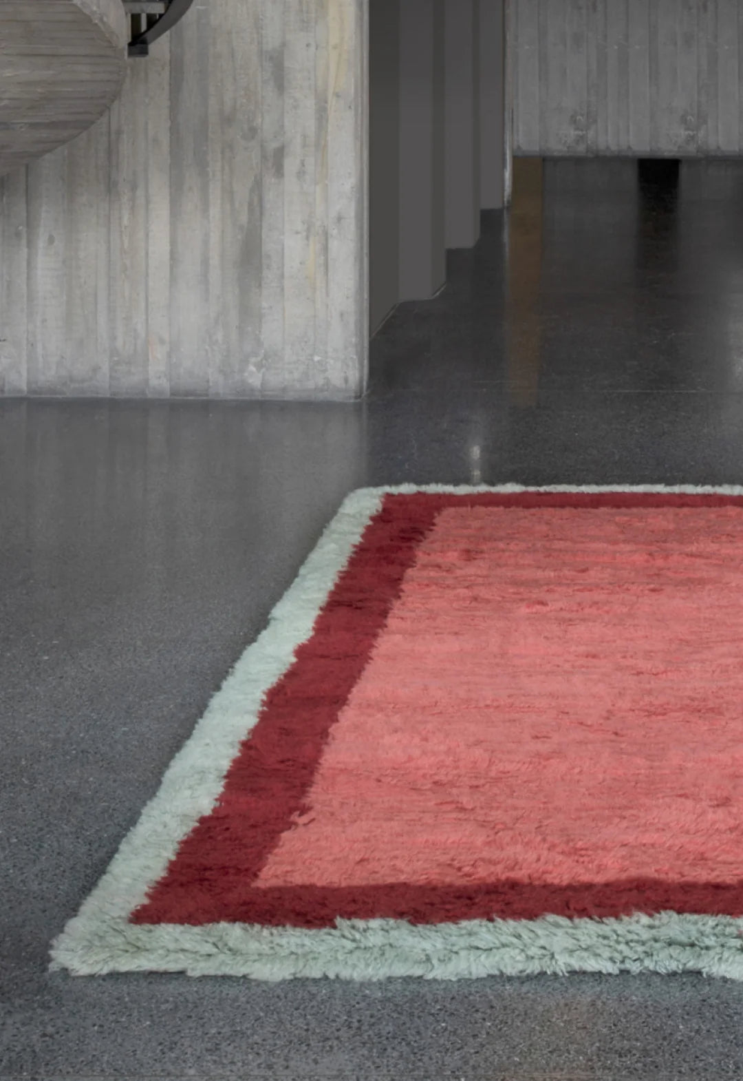 Layered Shaggy Edge Wool vloerkleed Rose material