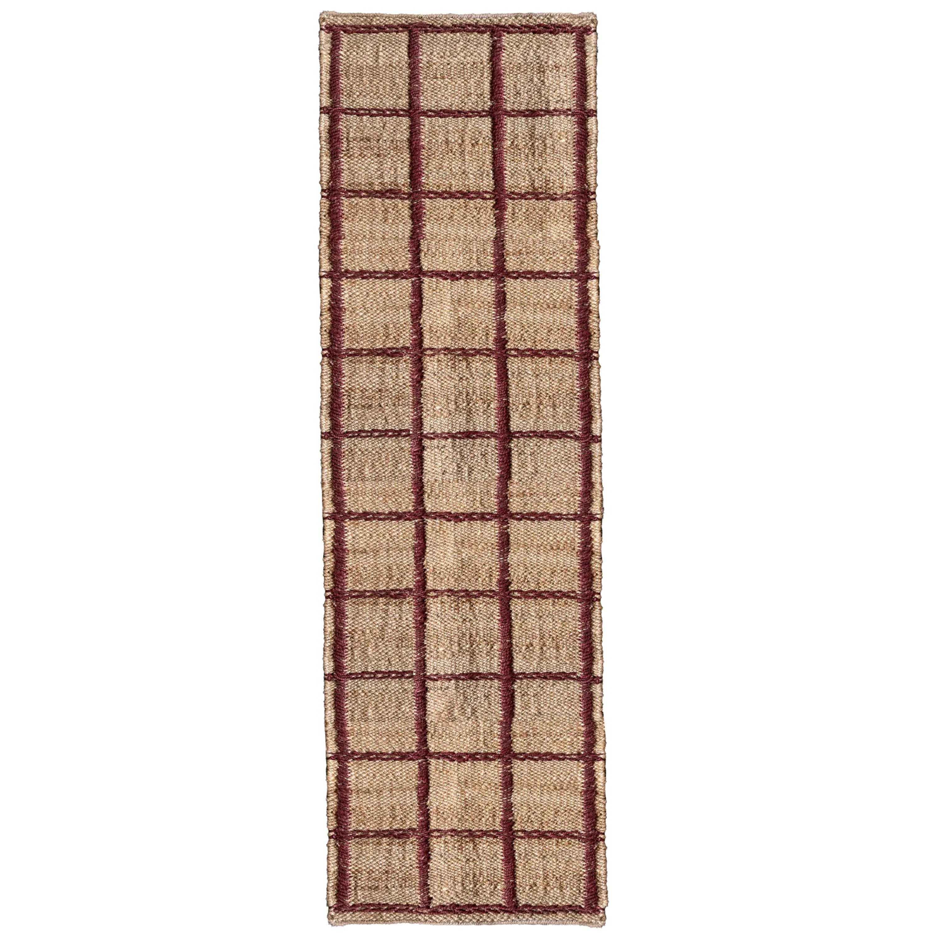 Layered Strata Jute Runner in de kleur Burgundy