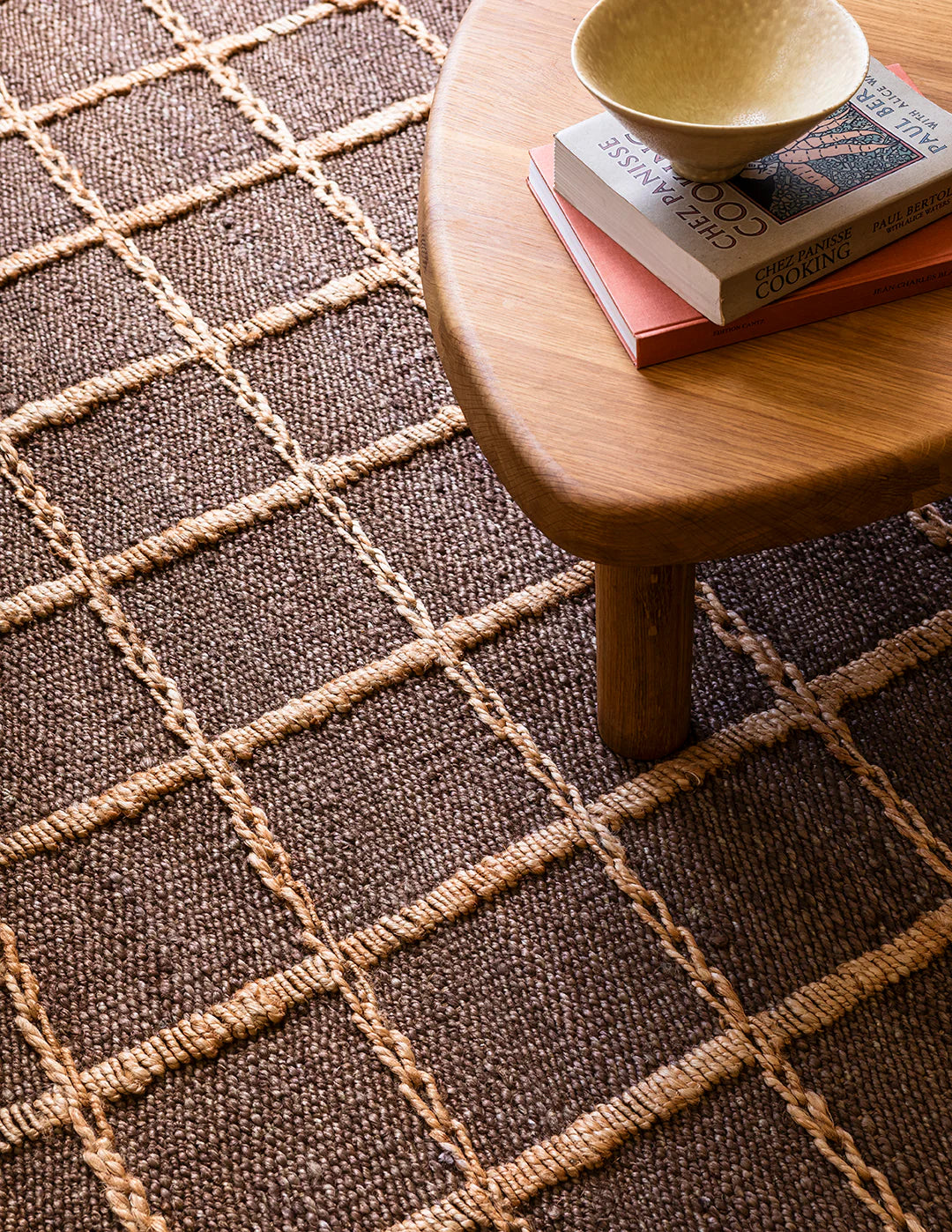 Layered Strata Jute vloerkleed Brown detail materiaal