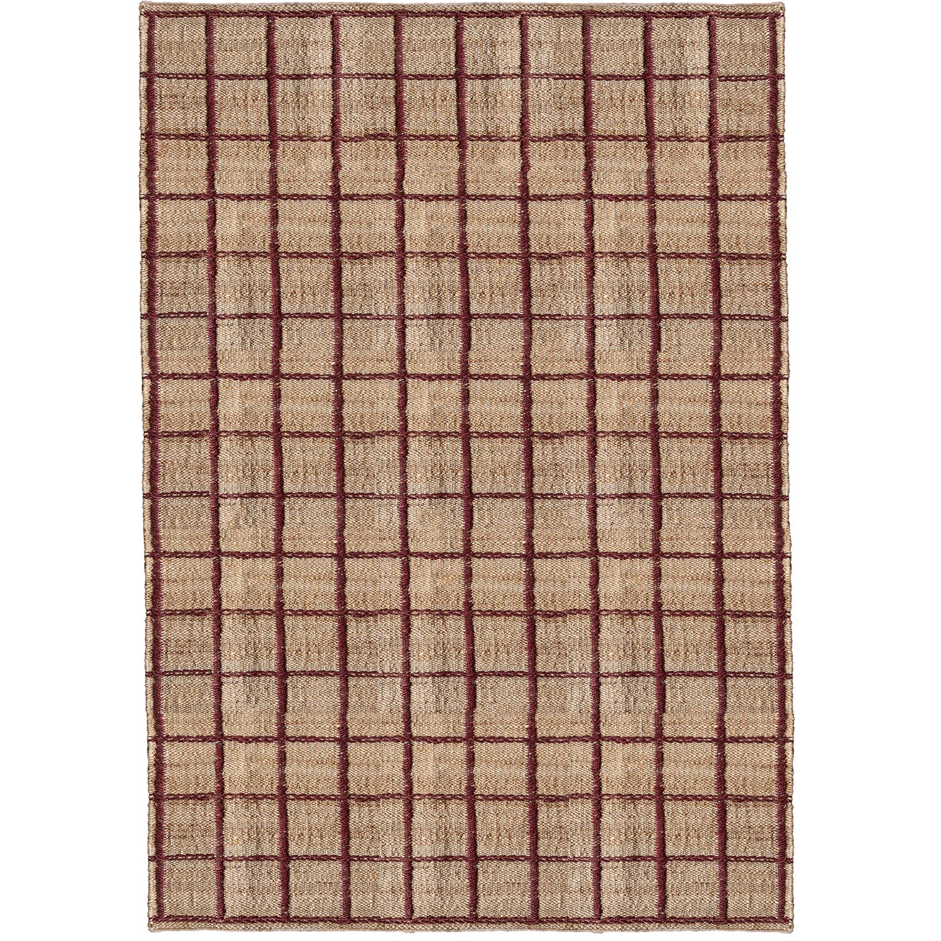 Layered Strata Jute rug Burgundy