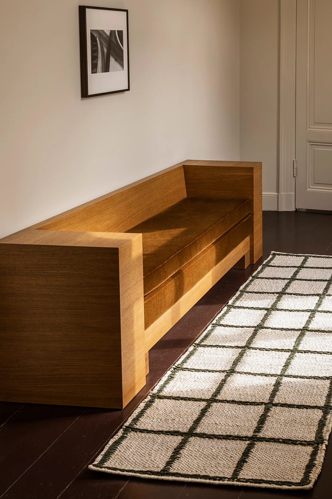 Layered Strata Jute vloerkleed Green runner inspiratiebeeld
