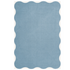 Layered Scallop soft blue wool vloerkleed