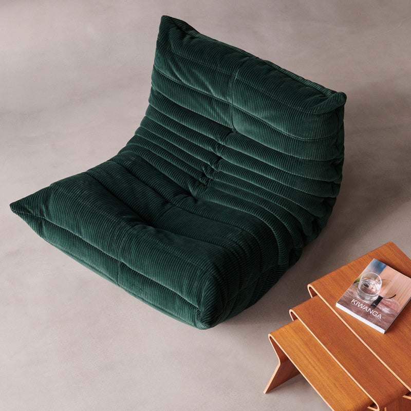 Ligne Roset togo fauteuil phlox ribstof groen