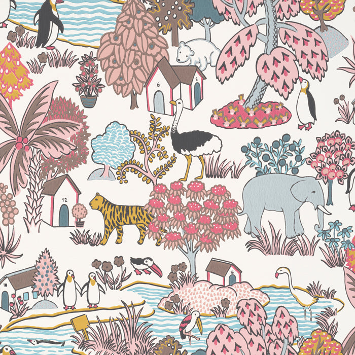 Little Greene behang Animal Kingdom in kleur Confetti