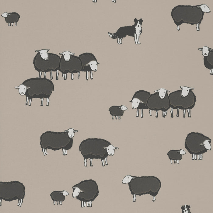 Little Greene behang Nip en Lassie in kleur Slaked Lime Dark