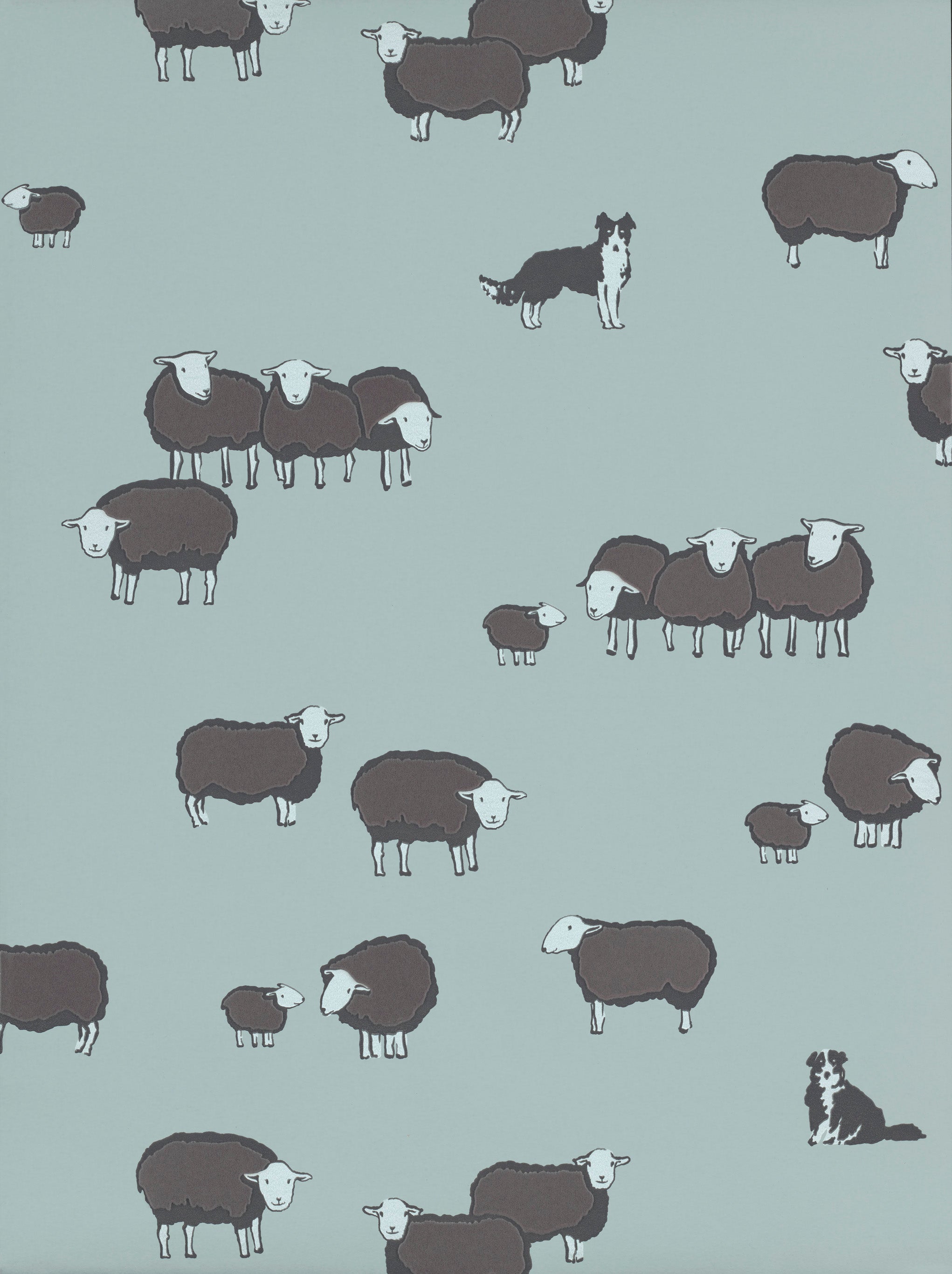 Little Greene behang Nip & Lassie - Celestial Blue