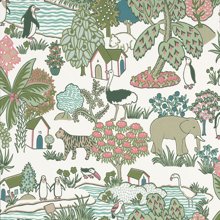 Little Greene behang Animal Kingdom in kleur Puck