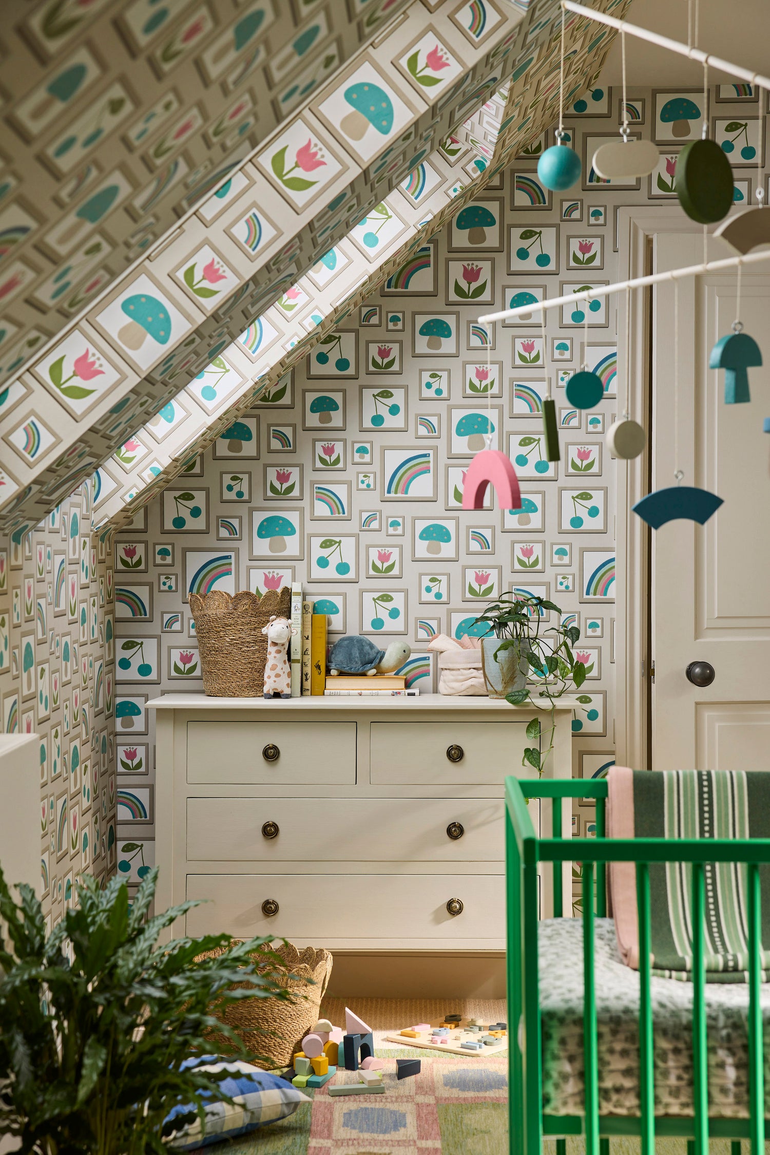 Little Greene behang Balance in de kleur Portland Stone sfeerafbeelding