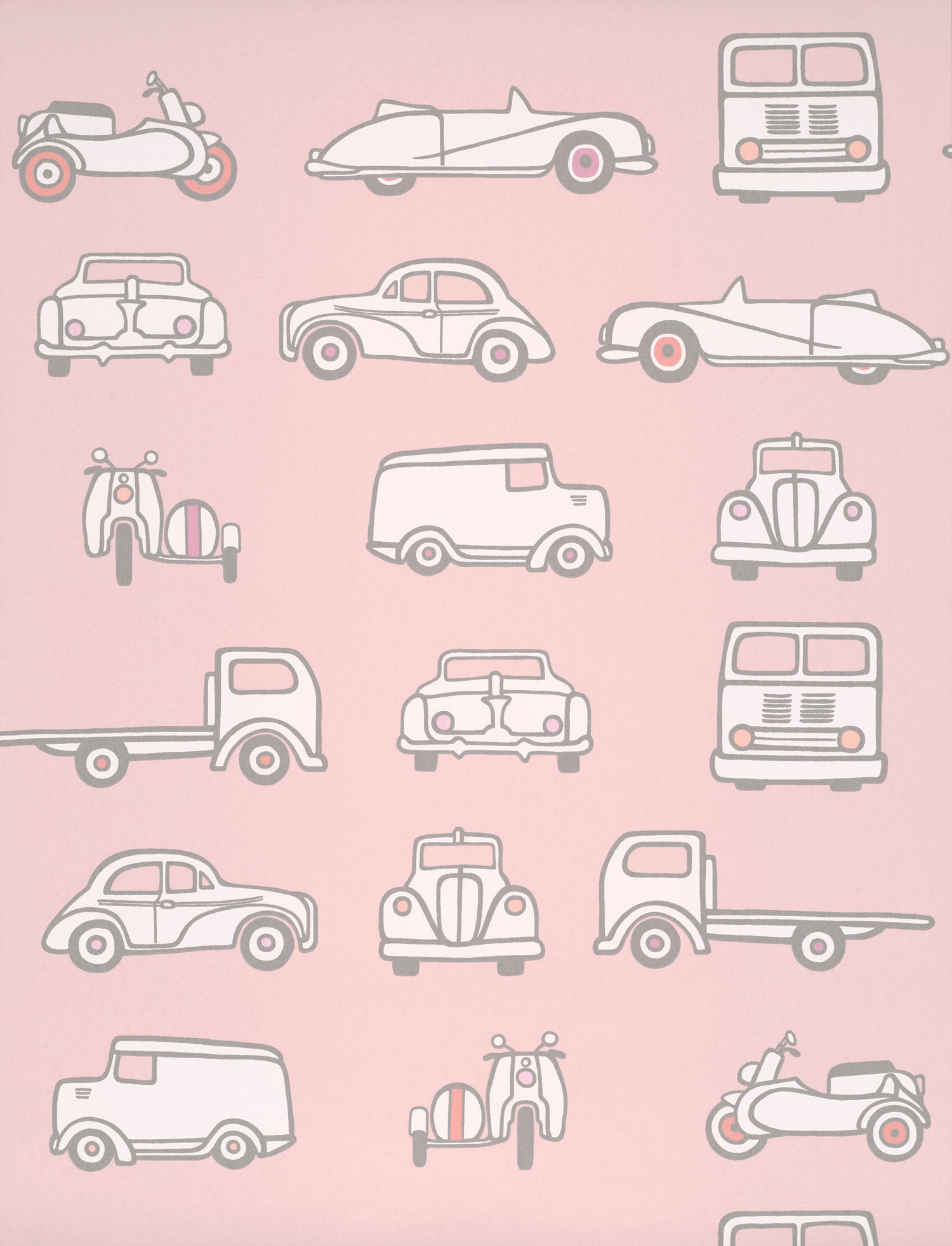Little Greene behang Road Trip in de kleur Confetti uit de Storybook Papers collectie