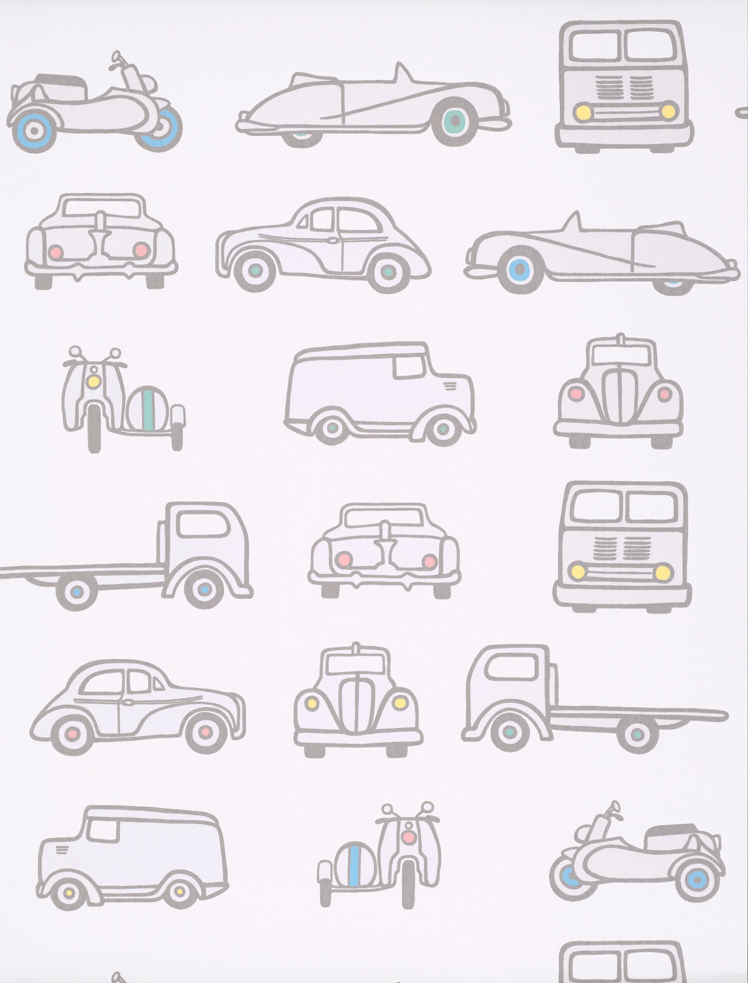 Little Greene behang Road Trip in de kleur French Grey uit de collectie Storybook Papers