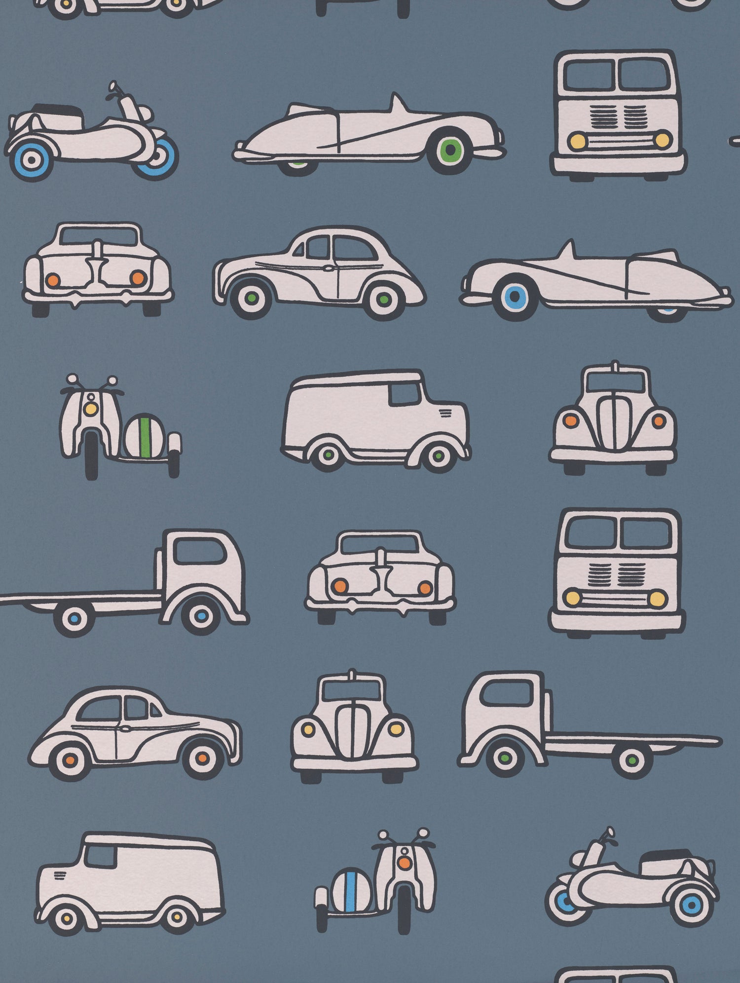 Little Greene behang Road Trip in de kleur Juniper Ash uit de collectie Storybook Papers