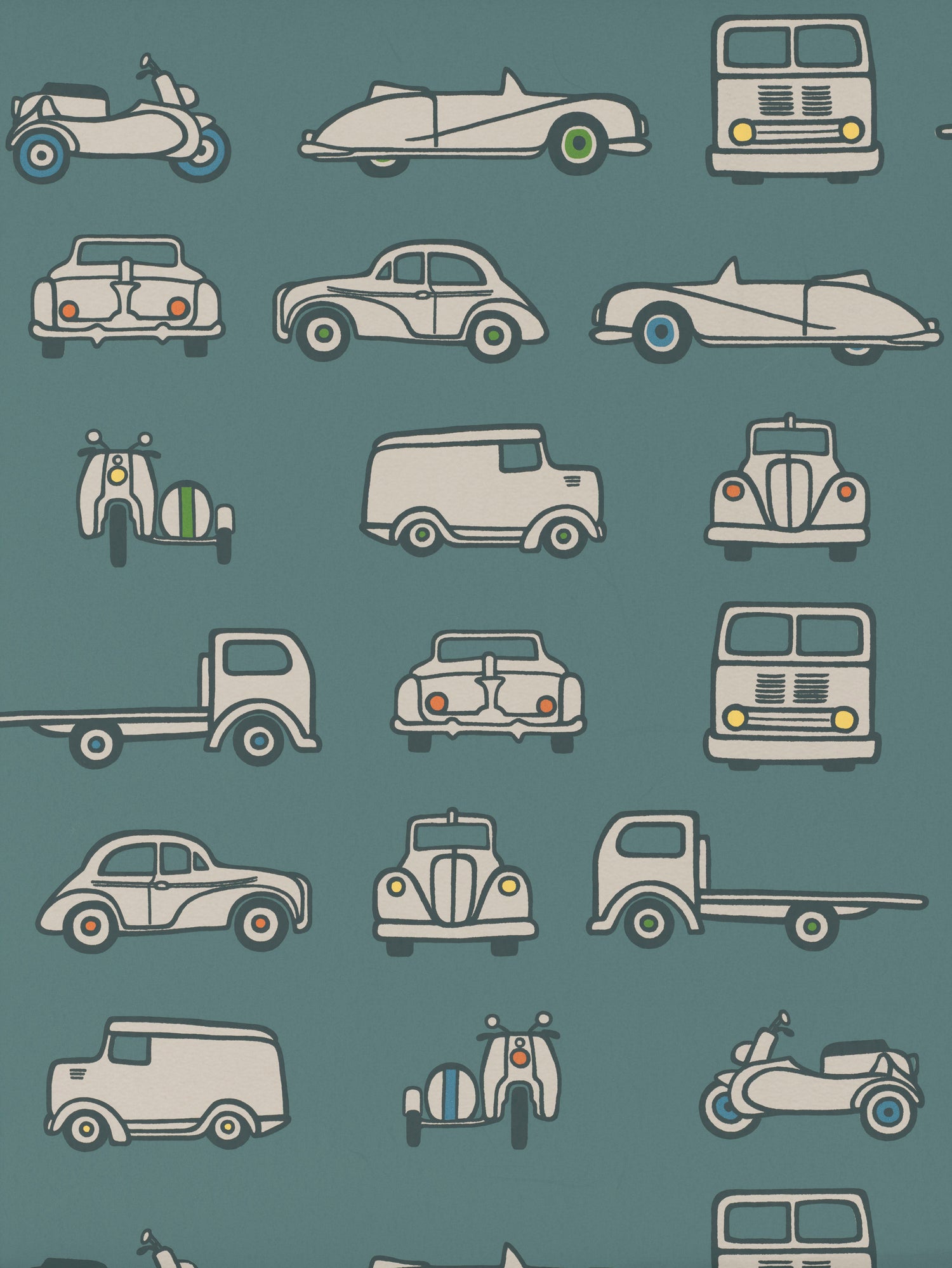 Little Greene behang Road Trip in de kleur Pleat uit de collectie Storybook Papers