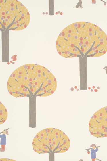 Little Greene behang Rodney Street in kleur Light Gold collectie Storybook Papers